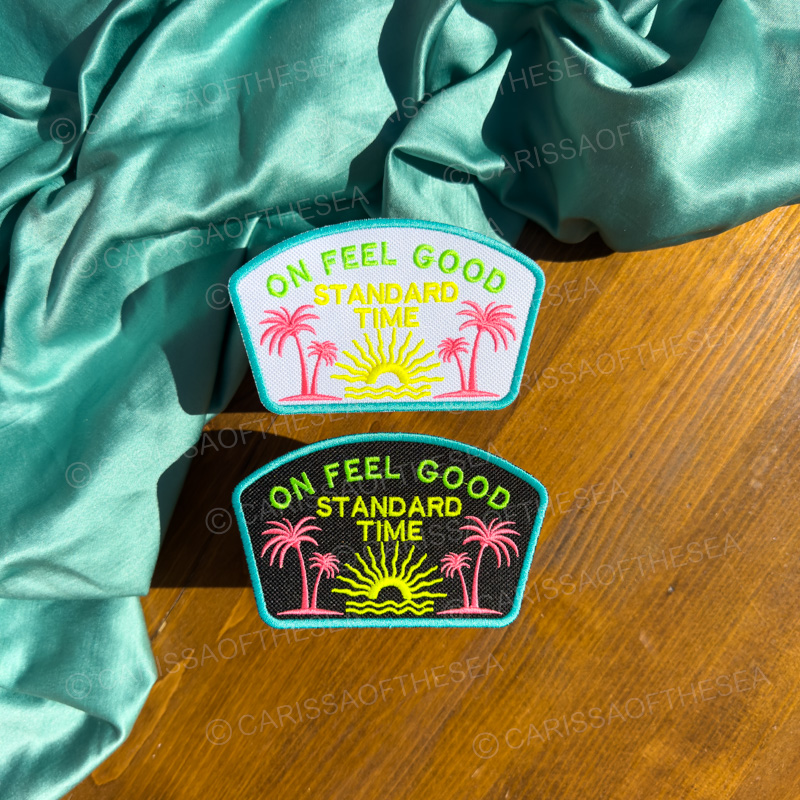 on feel good standard time iron-on patch