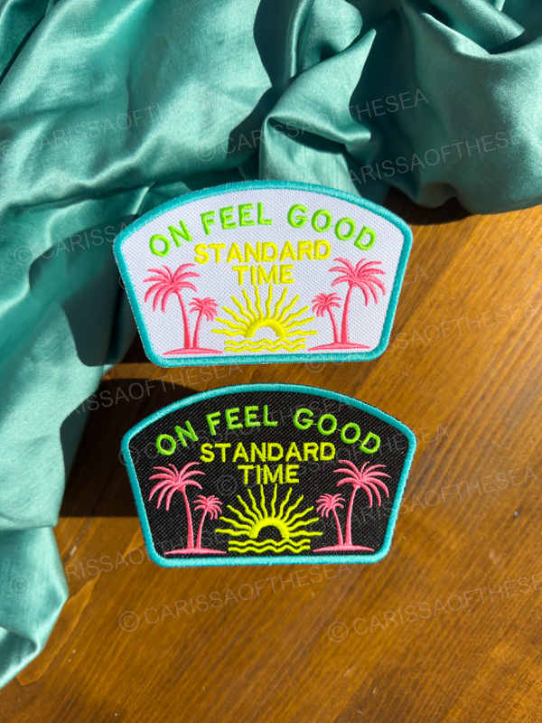 on feel good standard time iron-on patch