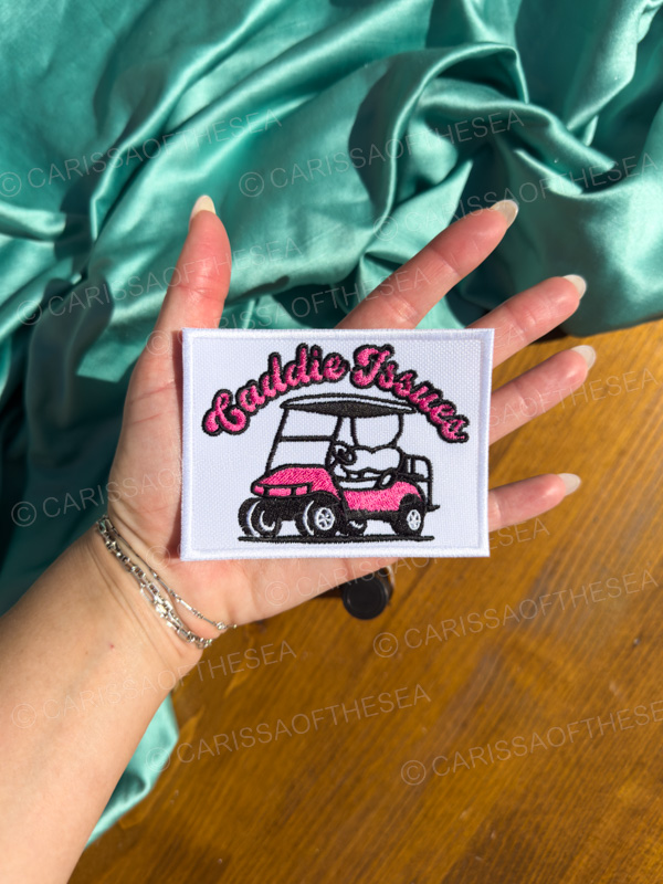 caddie issues golf cart iron on patch