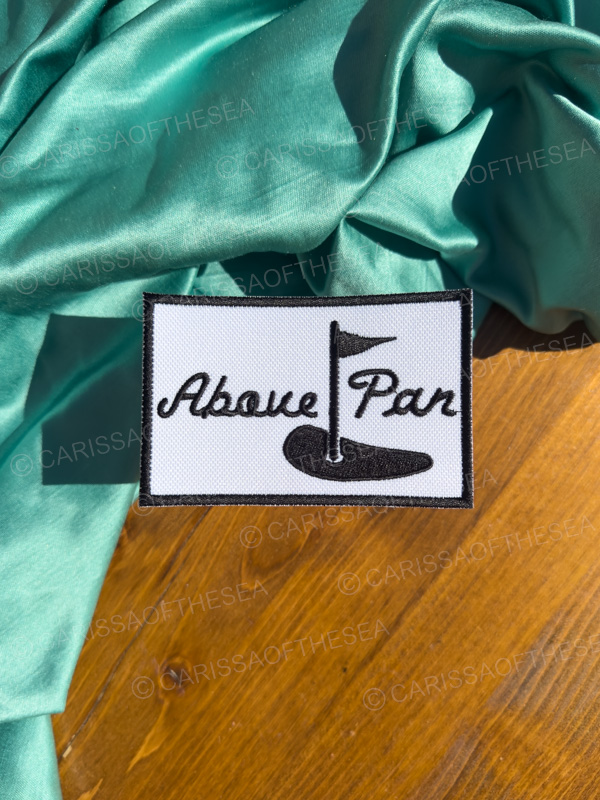 above par golf iron on patch