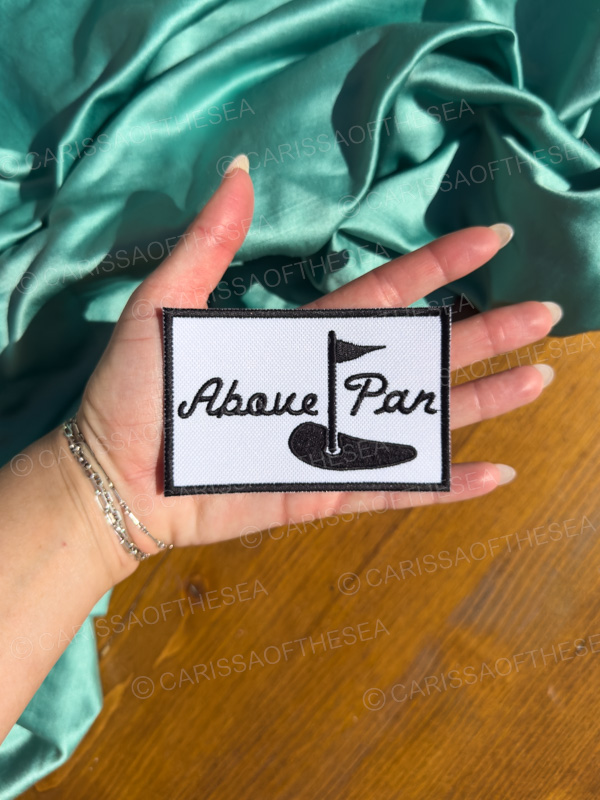 above par golf iron on patch