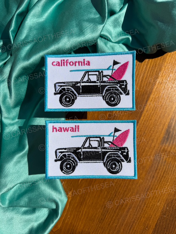 custom name bronco surfboard iron on patch