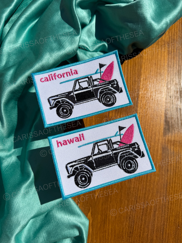 custom name bronco surfboard iron on patch