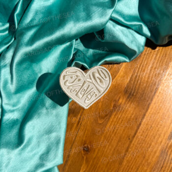Light Cream Jesus Loves You Heart Patch
