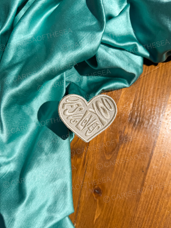 Light Cream Jesus Loves You Heart Patch