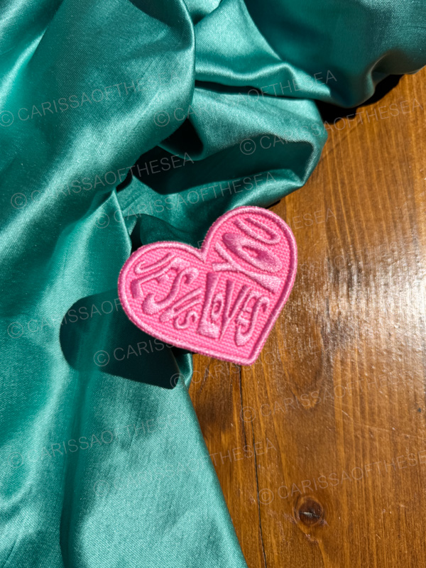 bubble gum pink jesus loves you heart patch