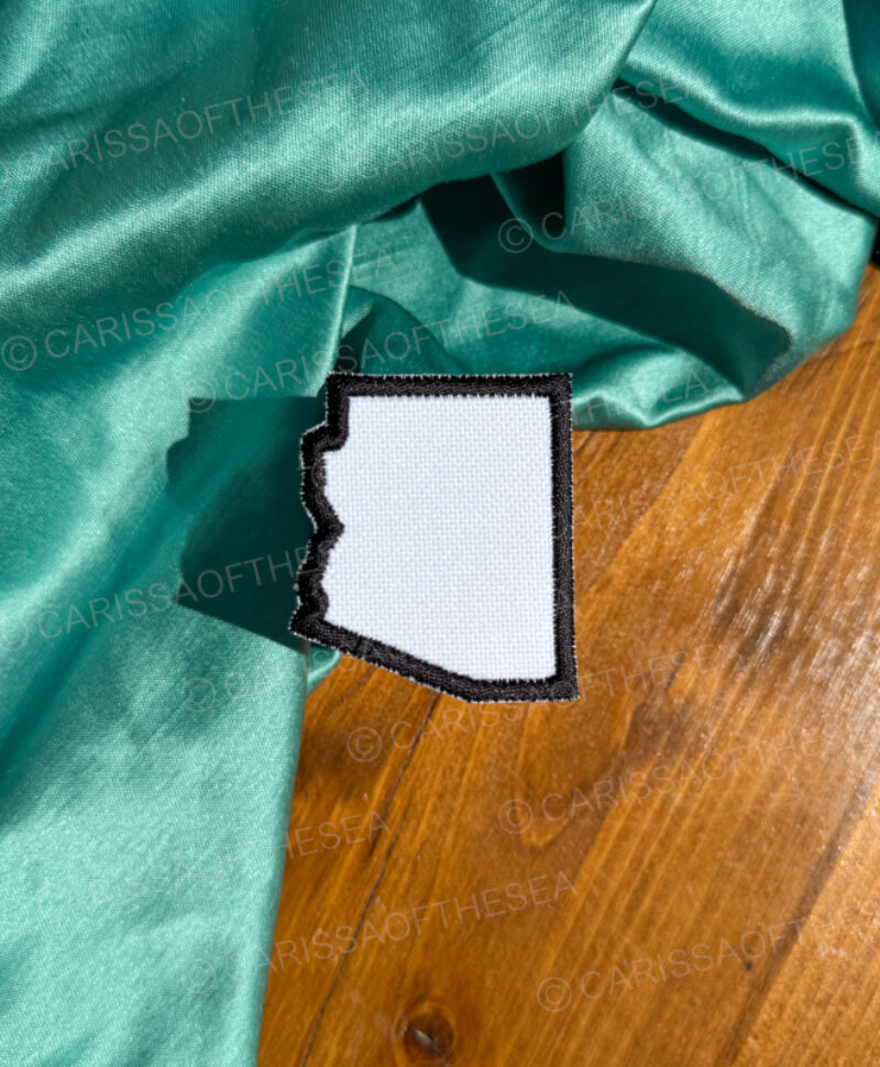 az outline iron on patch
