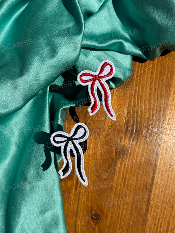 custom color bow iron on patch
