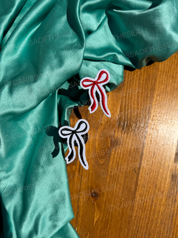 custom color bow iron on patch