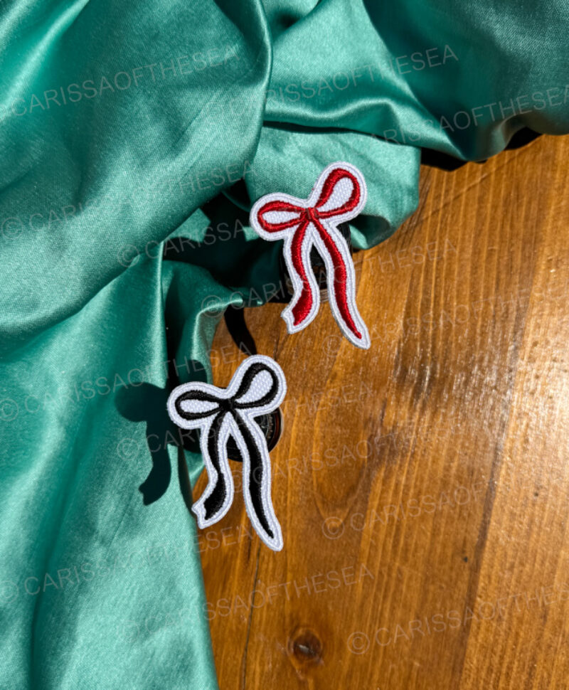custom color bow iron on patch