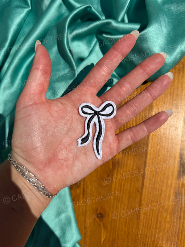 custom color bow iron on patch