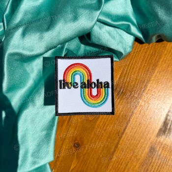 live aloha rainbow iron on patch