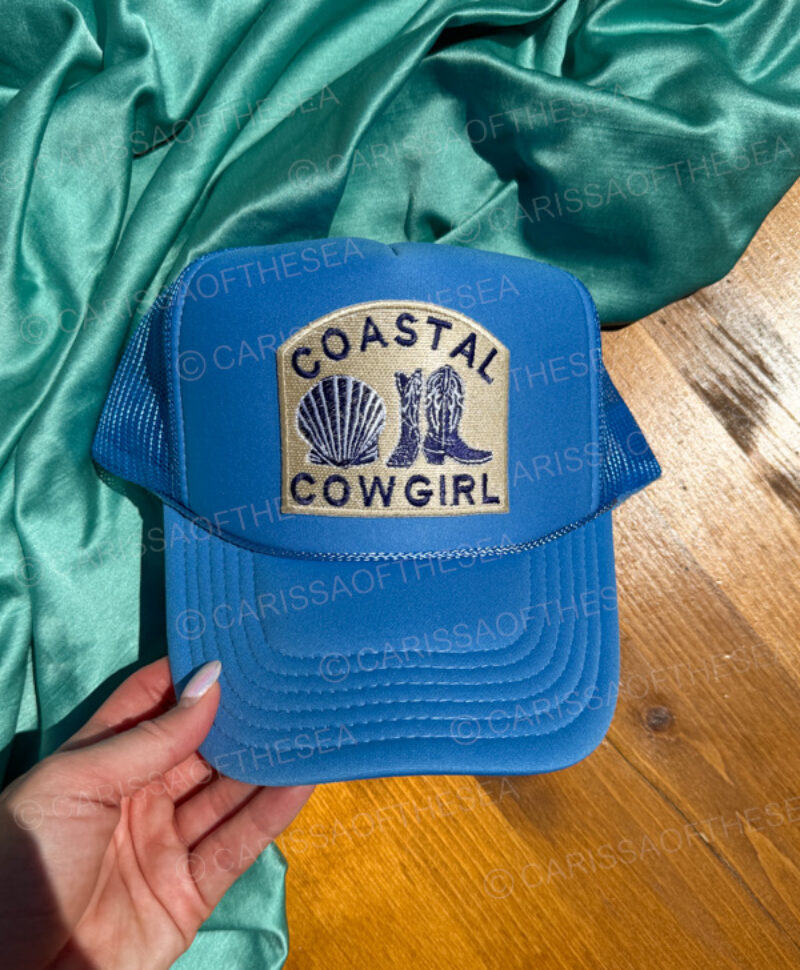 coastal cowgirl blue trucker hat