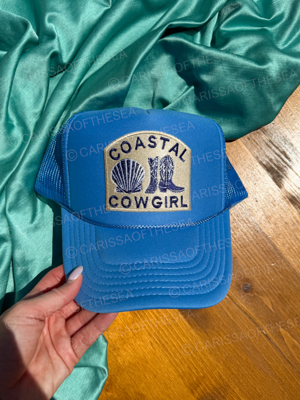 coastal cowgirl blue trucker hat