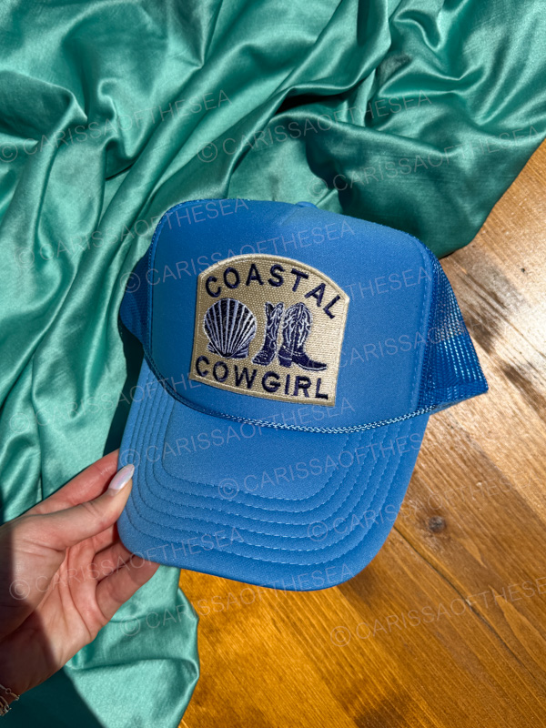 coastal cowgirl blue trucker hat