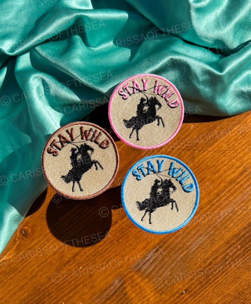 stay wild horse iron on patch