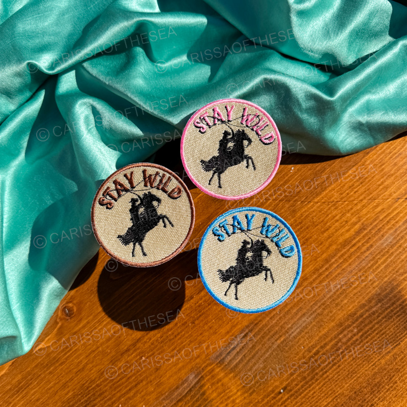 stay wild horse iron on patch