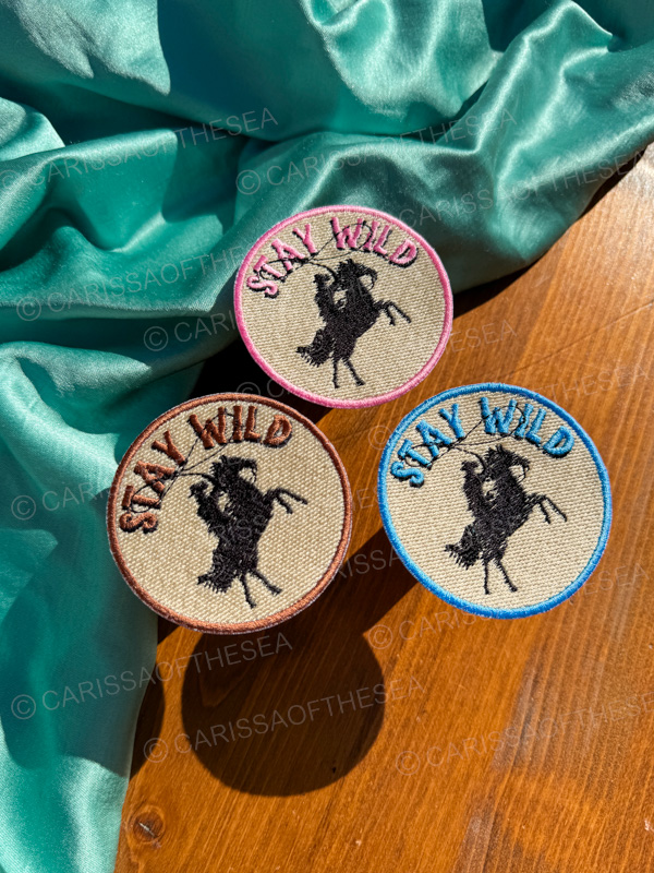 stay wild horse iron on patch