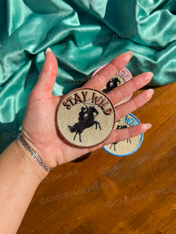 stay wild horse iron on patch
