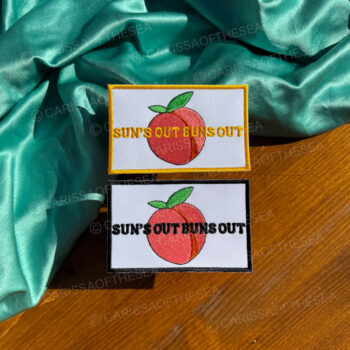 suns out buns out peach iron on patch