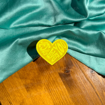 yellow jesus loves you heart iron on patch