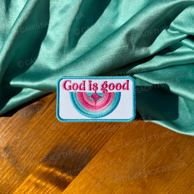 god is good iron on patch