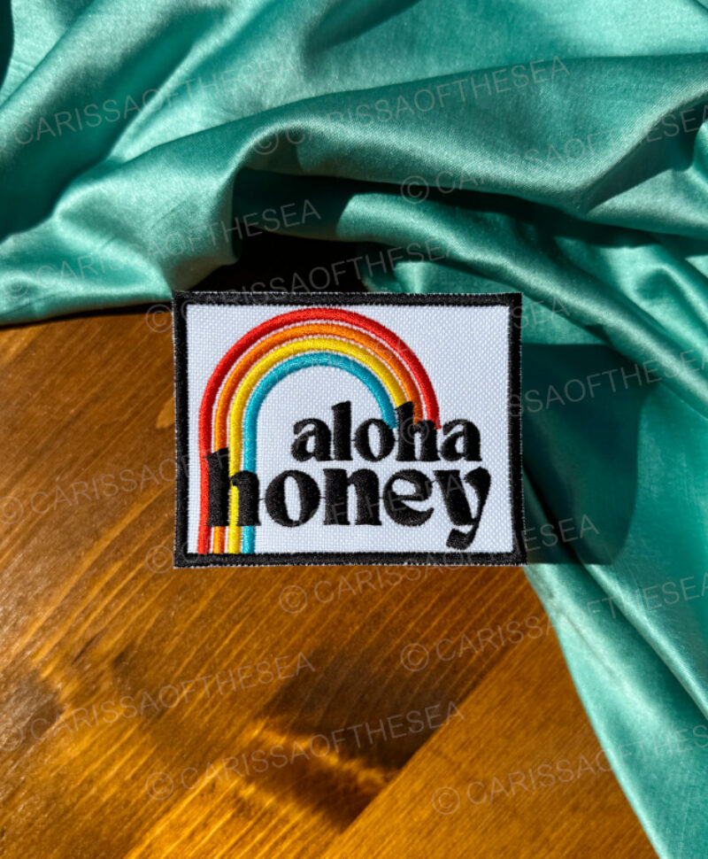 aloha honey iron on rainbow patch