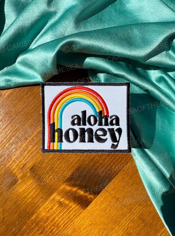 aloha honey iron on rainbow patch