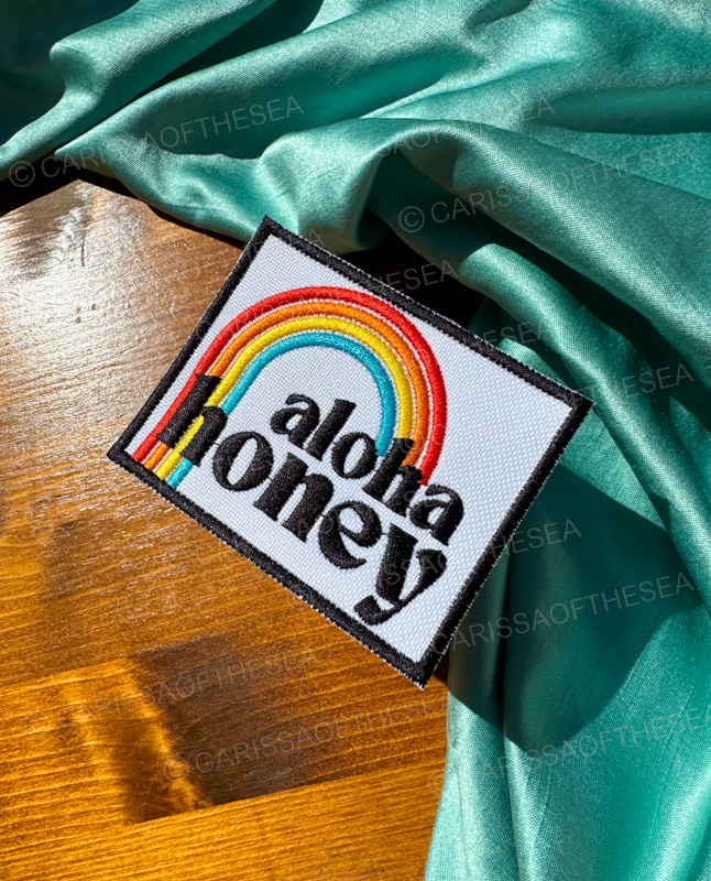 aloha honey iron on rainbow patch