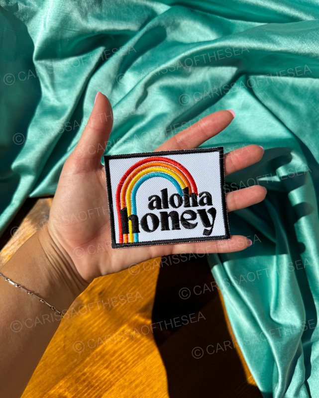 aloha honey iron on rainbow patch
