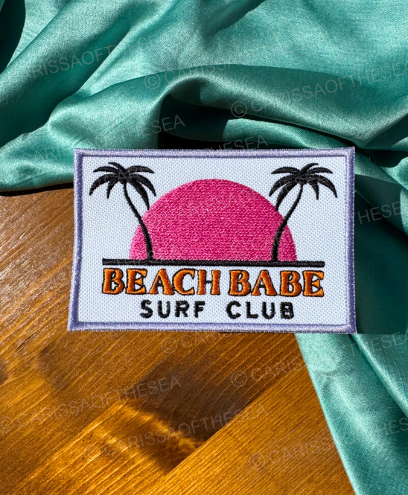 beach babe surf club iron on patch
