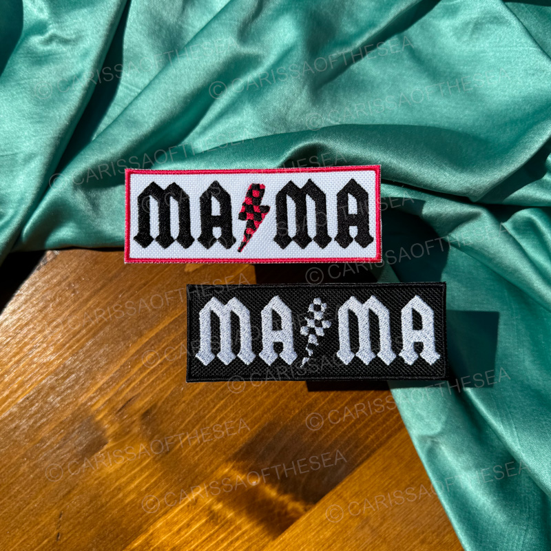 mama acdc lightning bolt patch