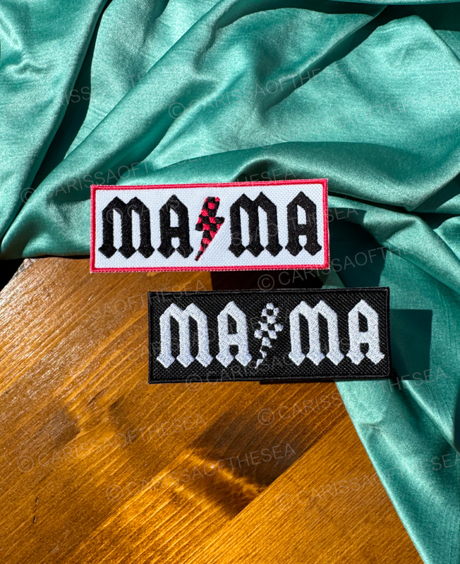 mama acdc lightning bolt patch