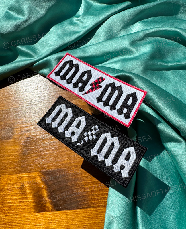 mama acdc lightning bolt patch