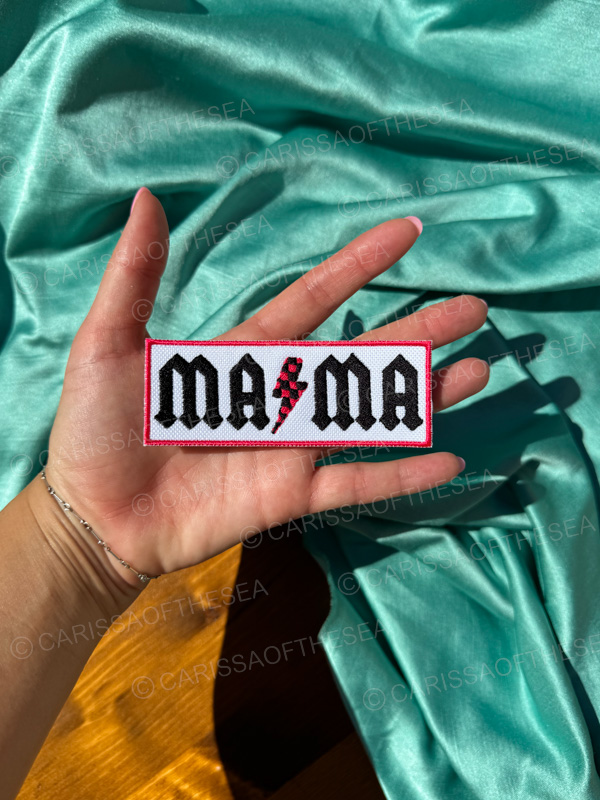 mama acdc lightning bolt patch
