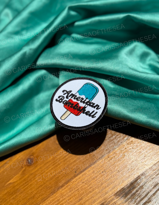 american bombshell iron on popsicle patch
