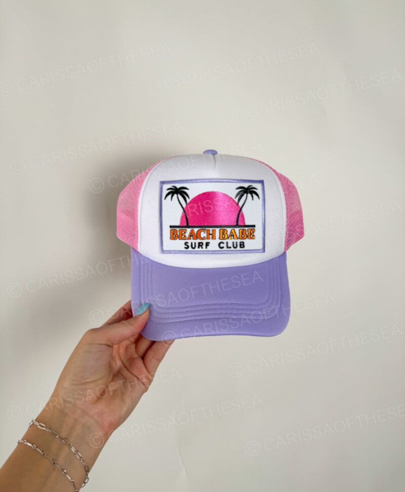 beach babe surf club trucker hat