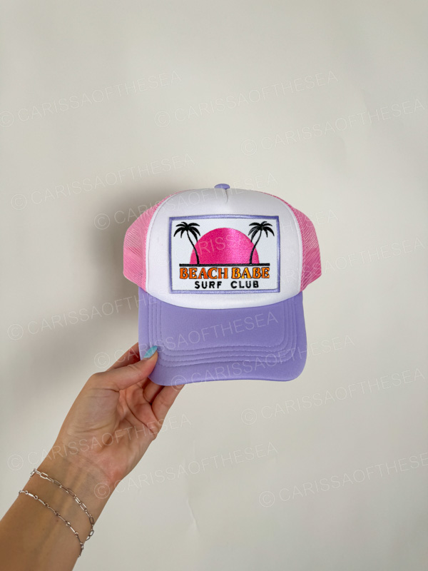 beach babe surf club trucker hat