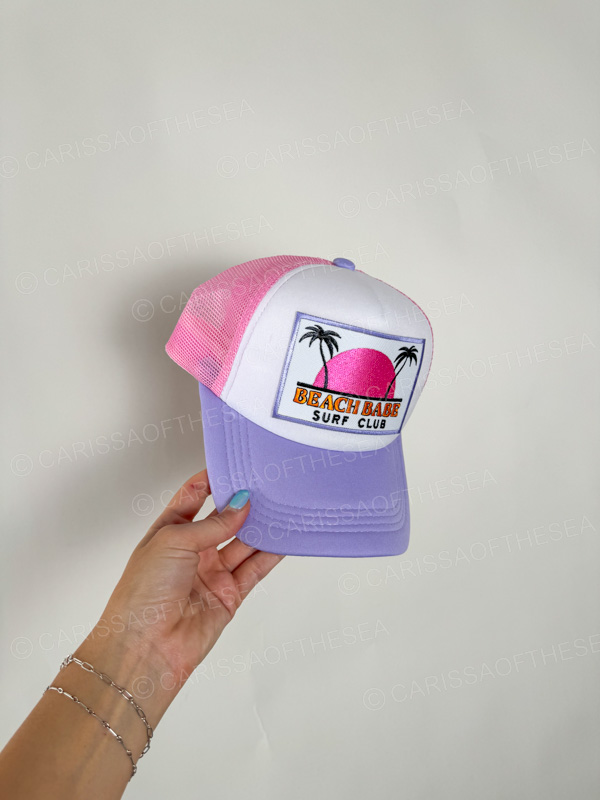 beach babe surf club trucker hat
