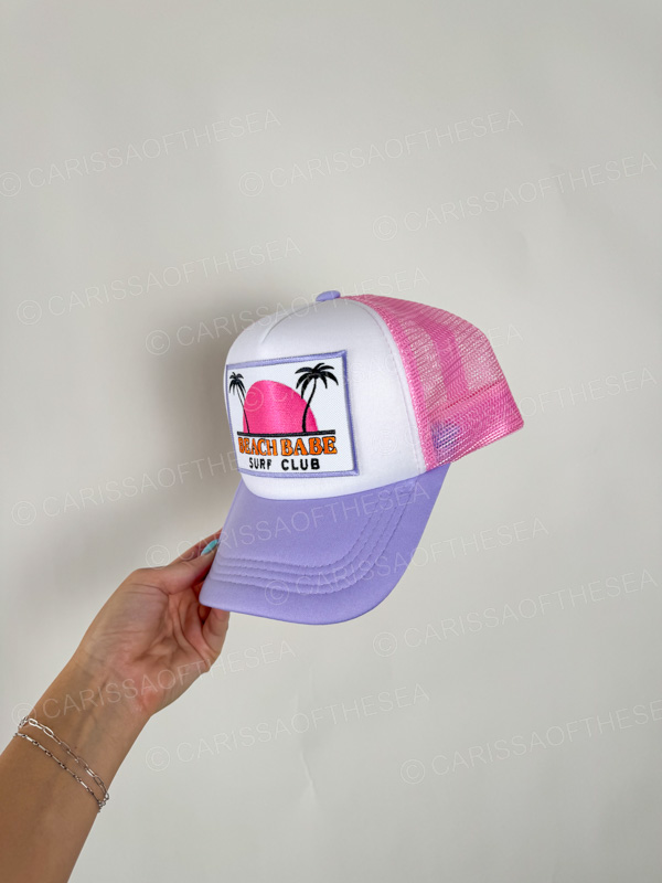 beach babe surf club trucker hat